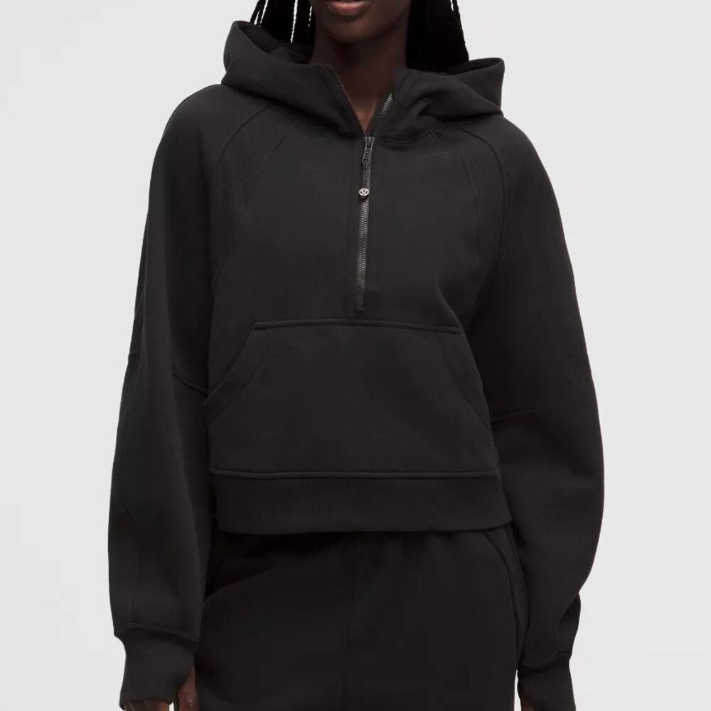 Lululemon Scuba Oversized Black Half Zip Hoodie Women's XS/S Athleisure FLAW